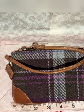 2010 Vintage Coach Purple Wool And Leather Crusher Wristle, EXCELLENT Condition